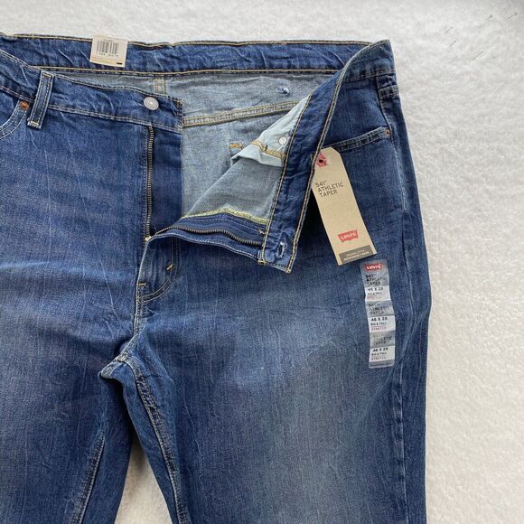 Levi's 541 Athletic Taper Jeans Men 46x28 Blue Stretch Big & Tall American Denim - Picture 5 of 14